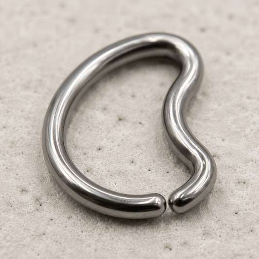 Titanium Crescent Moon Seamless Cartilage Ring 16G - Skin Metals