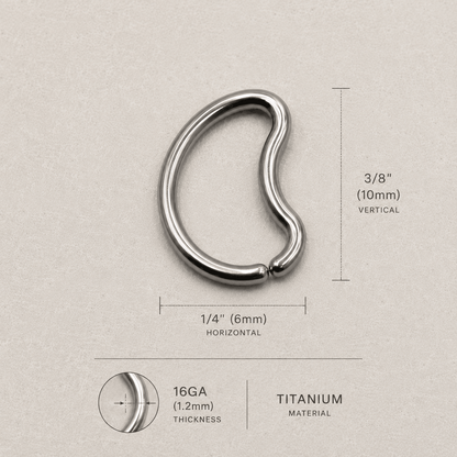 Titanium Crescent Moon Seamless Cartilage Ring 16G - Skin Metals