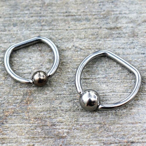 Titanium Flat Top Captive Bead Rings Captive Bead Impulse Piercings