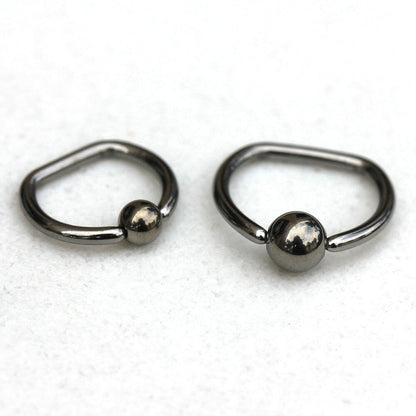 Titanium Flat Top Captive Bead Rings Captive Bead Impulse Piercings