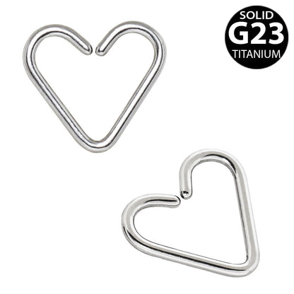 Titanium Heart Shaped Cartilage / Tragus Earring Cartilage Impulse Piercings