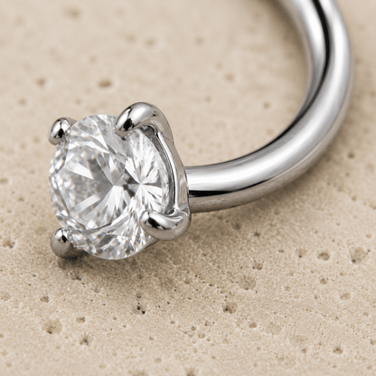 Titanium Internally Threaded Double Gem Nose Hoop - Skin Metals