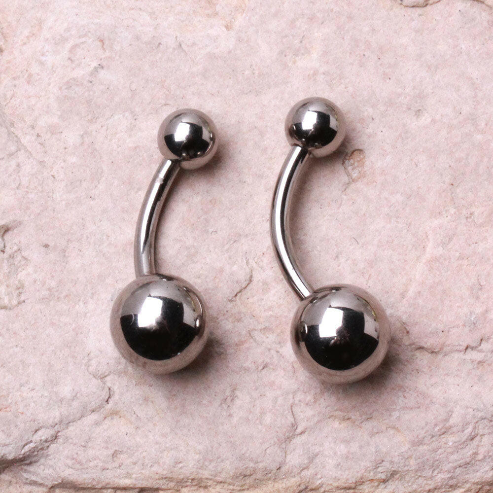 Titanium Navel Ring with Solid Balls belly ring Impulse Piercings