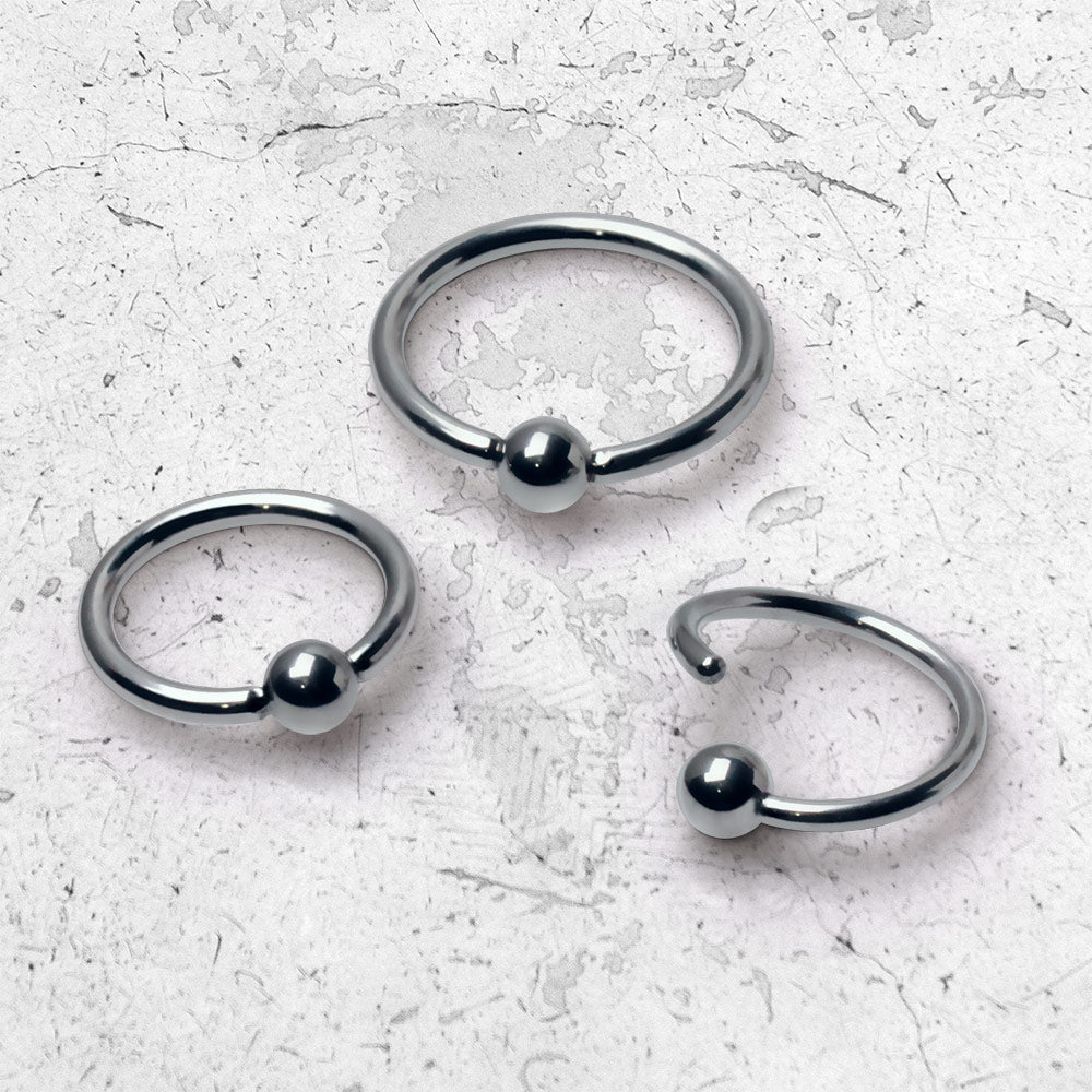 Titanium One Side Fixed Captive Bead Ring