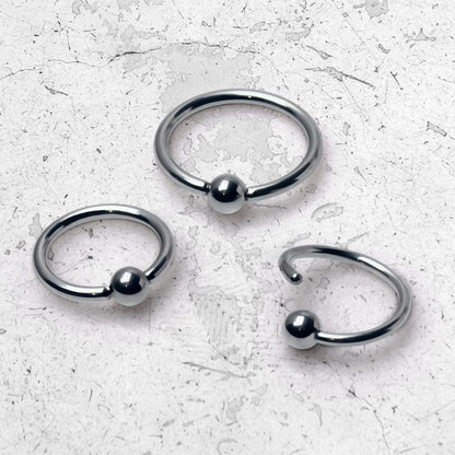 Titanium One Side Fixed Captive Bead Ring