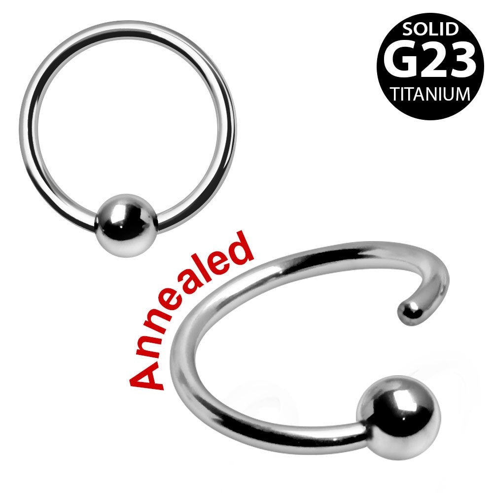 Titanium One Side Fixed Captive Bead Ring