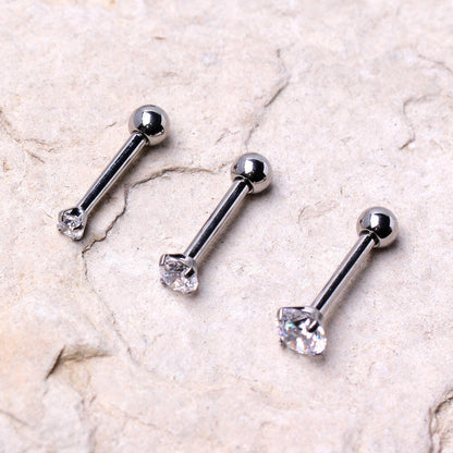 Titanium Prong Set CZ Triple Helix / Cartilage Earring Cartilage Impulse Piercings