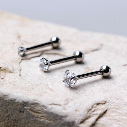 Titanium Prong Set CZ Triple Helix / Cartilage Earring Cartilage Impulse Piercings