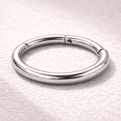Side view of implant grade titanium seamless clicker ring, 16G 18G, 8mm 10mm inner diameter