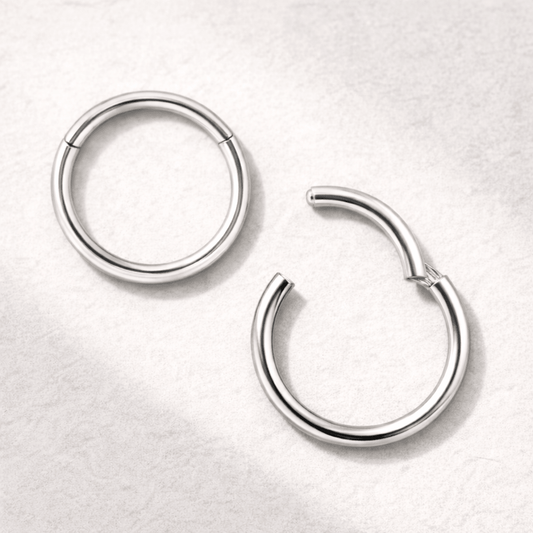 Implant grade titanium seamless clicker ring 16G 18G, Ti6AL4V ELI, lightweight hypoallergenic body jewelry
