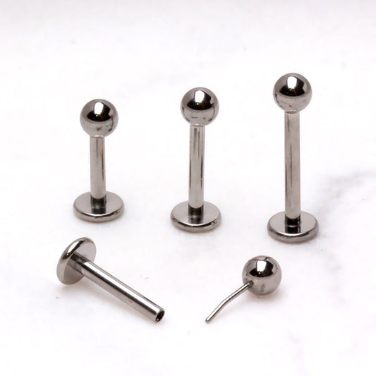 Titanium Threadless Labret with Solid Ball - Skin Metals