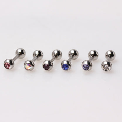 Tragus Ring with Press Fit Clear CZ Ball Cartilage Impulse Piercings