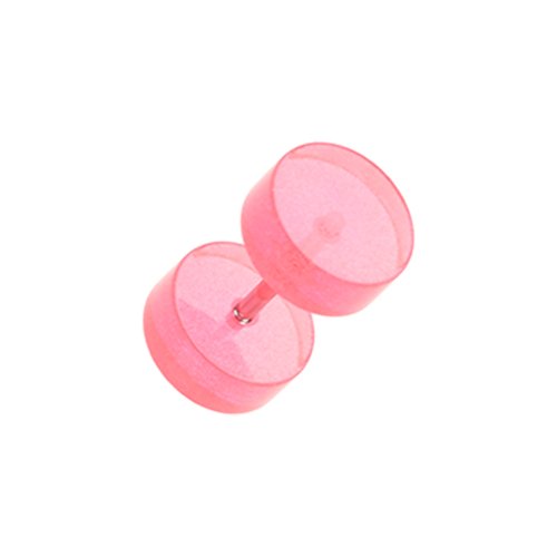 Translucent Acrylic Fake Plug Fake Plug Impulse Piercings 16 gauge (1.2mm) Pink