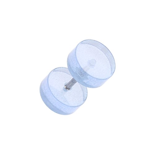 Translucent Acrylic Fake Plug Fake Plug Impulse Piercings 16 gauge (1.2mm) Blue