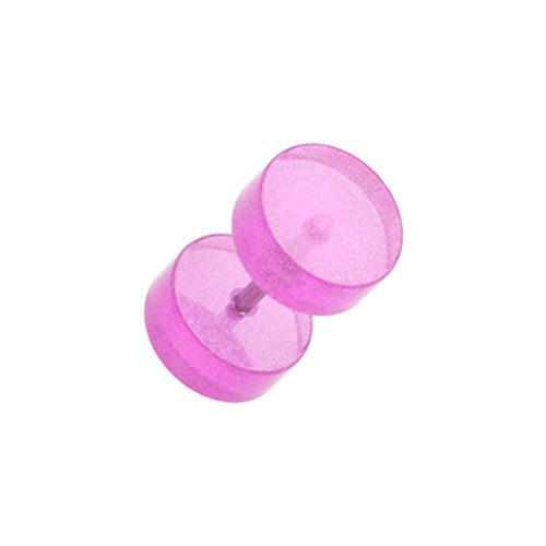 Translucent Acrylic Fake Plug Fake Plug Impulse Piercings 16 gauge (1.2mm) Purple