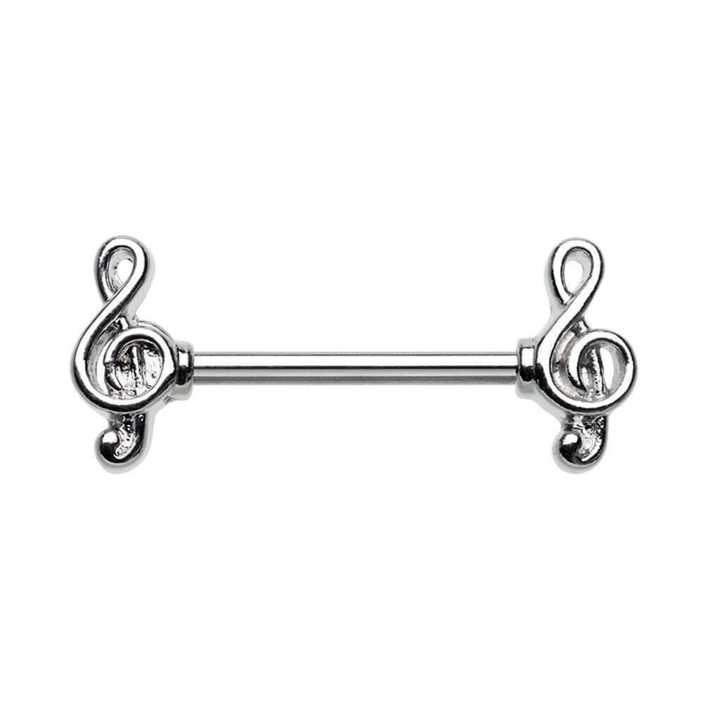 Treble Clef Music Note Nipple Barbell Ring Nipple Ring Impulse Piercings