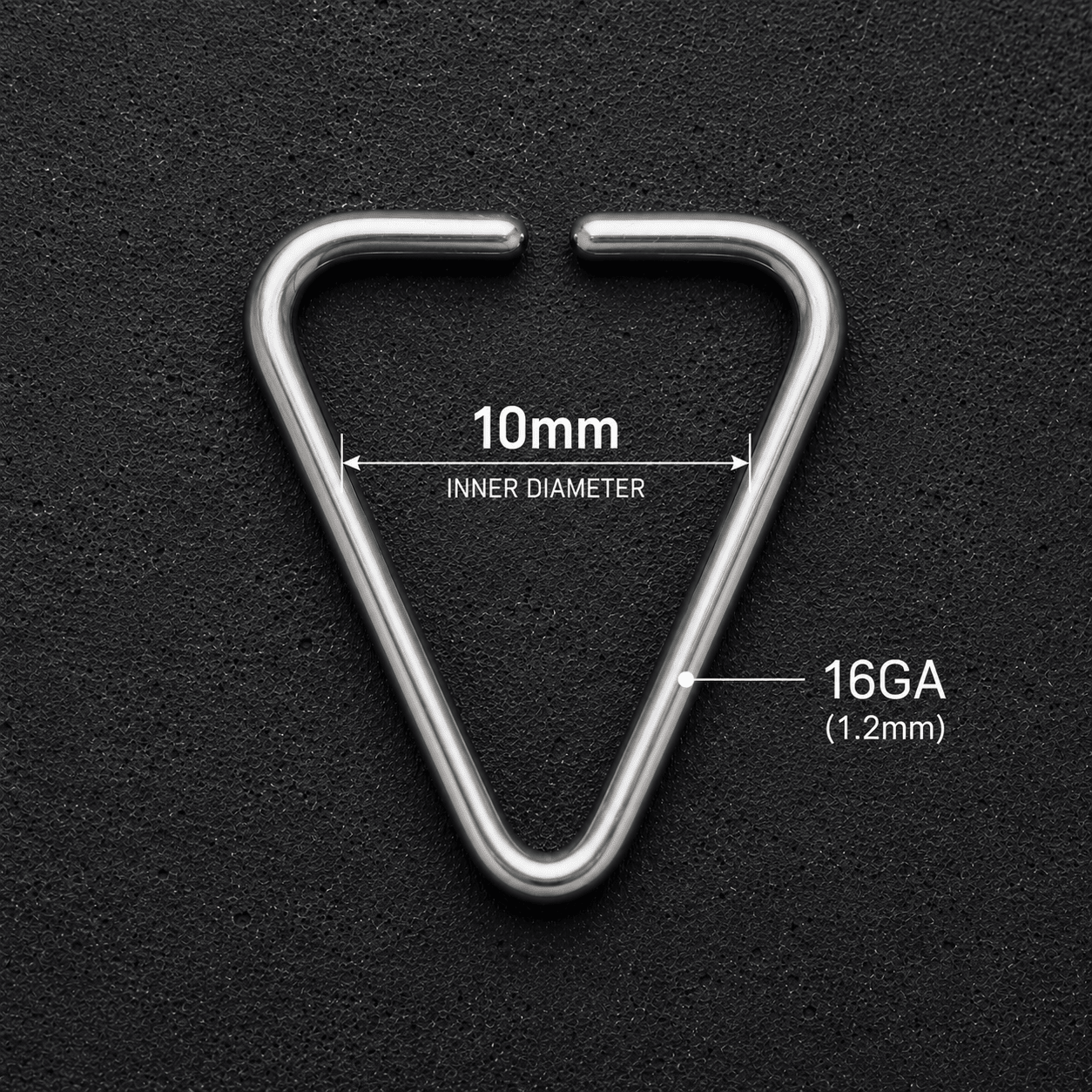 Triangle Cartilage Earring 16G Seamless 316L Steel