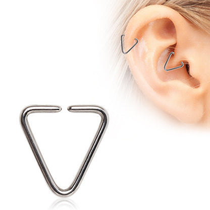 Triangle Cartilage Earring 16G Seamless 316L Steel