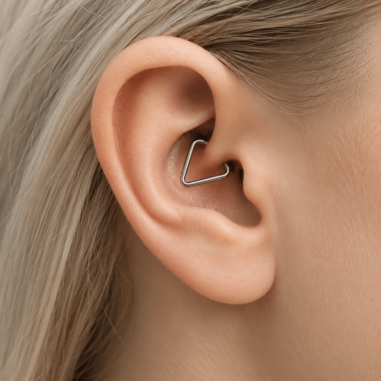 Triangle Cartilage Earring 16G Seamless 316L Steel