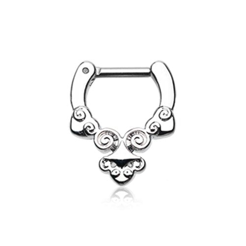 Tribal Laran Septum Clicker Septum Ring Impulse Piercings 16 GA (1.2mm) 1/4" (6mm)