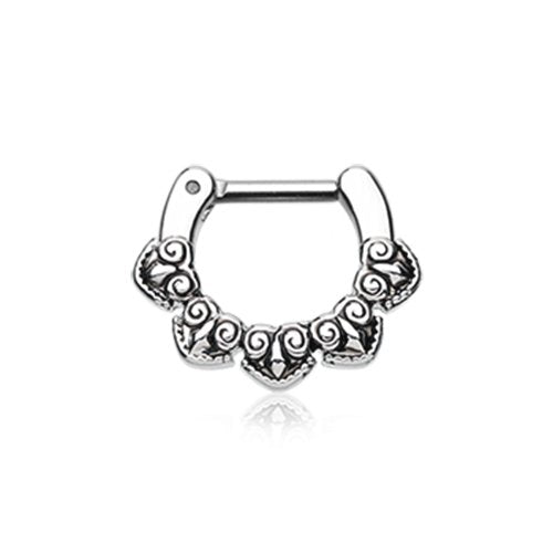 Tribal Penta Septum Clicker Septum Ring Impulse Piercings 16 GA (1.2mm) 1/4" (6mm)