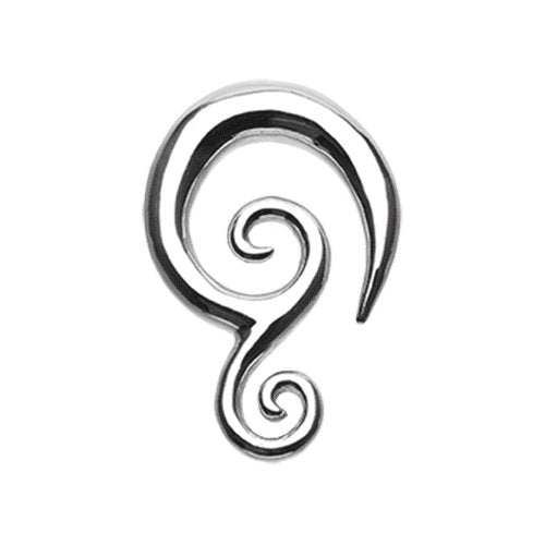 Tribal Swirls Steel Ear Gauge Spiral Hanging Taper Tapers Impulse Piercings 14 GA (1.6mm)