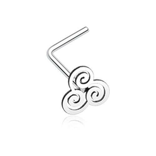 Trinity Swirl L-Shaped Nose Ring Nose Ring Impulse Piercings