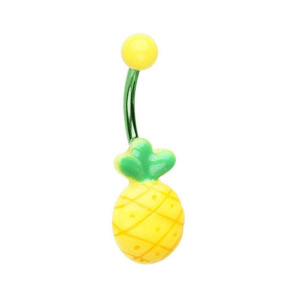 Tropical Pineapple Non Dangle Belly Button Ring Navel Ring Impulse Piercings