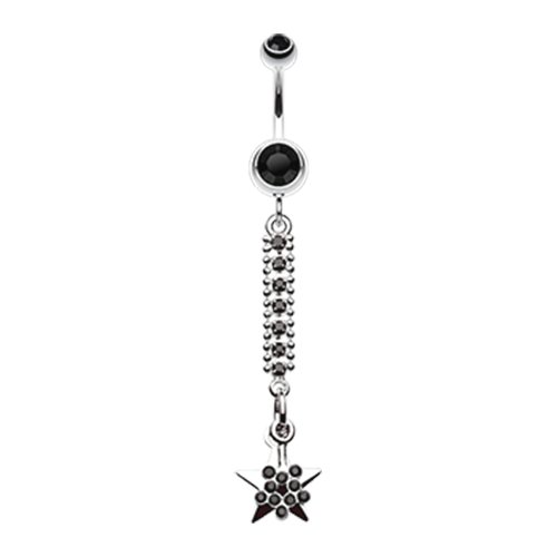 Twinkling Journey to the Stars Belly Button Ring Navel Ring Impulse Piercings Black