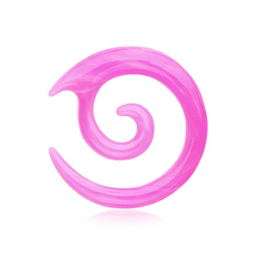 Twirl Fang Spiral Acrylic Ear Gauge Spiral Hanging Taper Tapers Impulse Piercings 14 GA (1.6mm) Pink