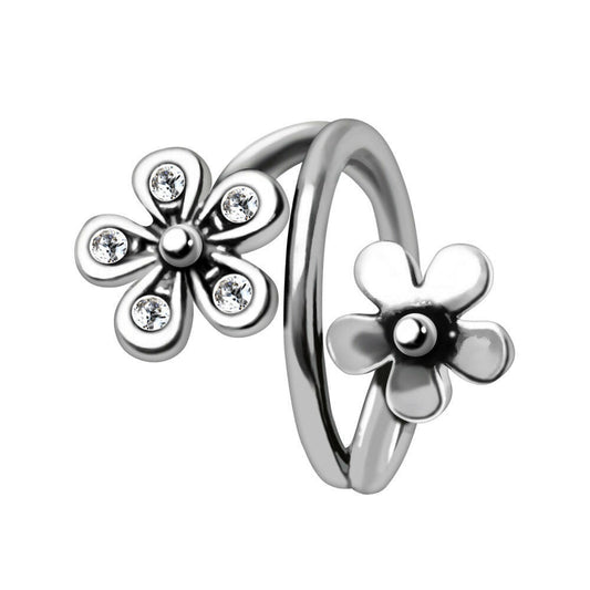 Twist Style Flower Seamless Ring Seamless Ring Impulse Piercings