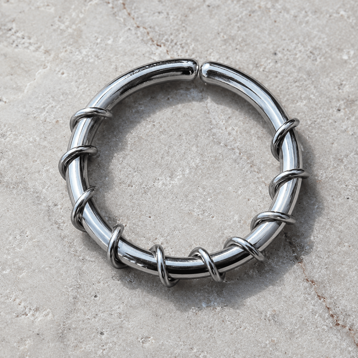Stainless Steel Twisted Wire Seamless Septum Ring - Skin Metals