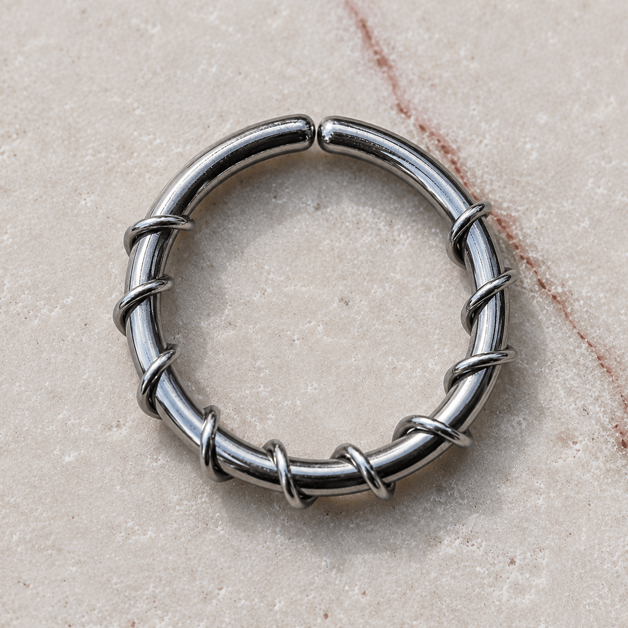 Stainless Steel Twisted Wire Seamless Septum Ring - Skin Metals
