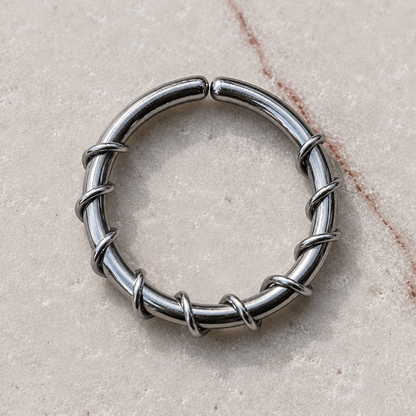 Stainless Steel Twisted Wire Seamless Septum Ring - Skin Metals