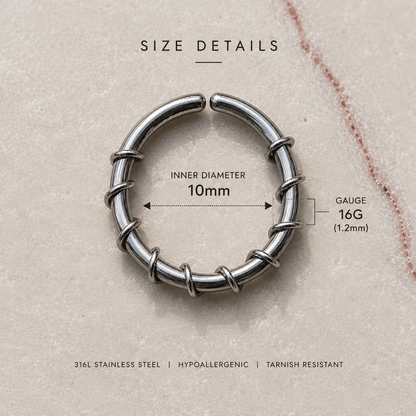 Stainless Steel Twisted Wire Seamless Septum Ring - Skin Metals