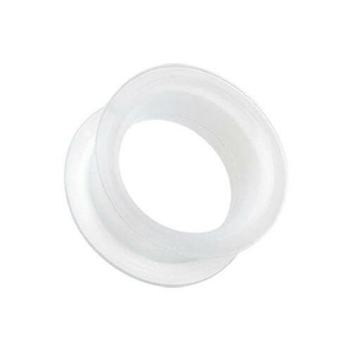 Ultra Thin Flexible Silicone Ear Skin Double Flared Tunnel Plug Plugs Impulse Piercings 8 gauge (3.2mm) Clear