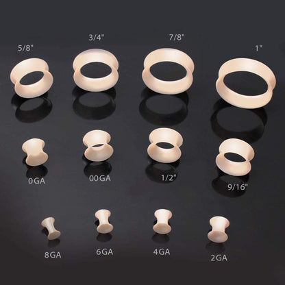 Ultra Thin Silicone Flesh Tone Earskin Tunnel Plug — Sold as Pair