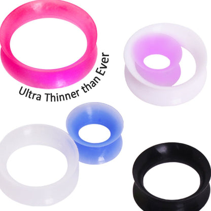 Ultra Thin Silicone Tunnel Plug — Sold as Pair