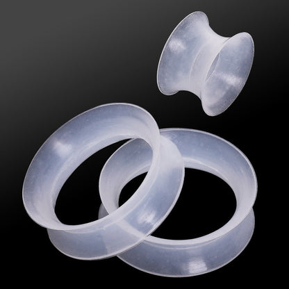 Ultra Thin Silicone Tunnel Plug — Sold as Pair