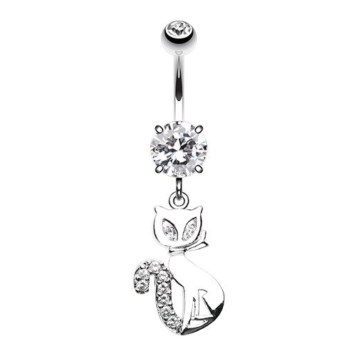 Urban Kitty Cat Cubic Zirconia Belly Button Ring Navel Ring Impulse Piercings