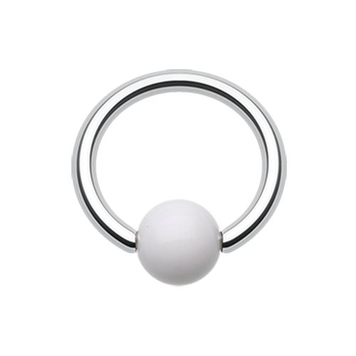 UV Acrylic Ball Top Captive Bead Ring Captive Bead Impulse Piercings 5/16" (8mm) 5/32" (4mm) White