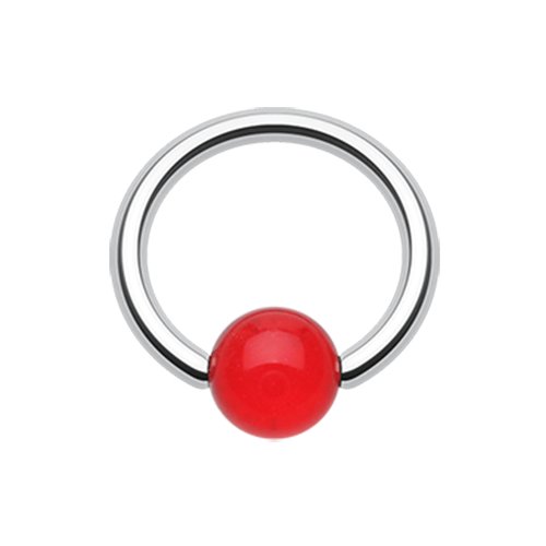 UV Acrylic Ball Top Captive Bead Ring Captive Bead Impulse Piercings 5/16" (8mm) 5/32" (4mm) Red