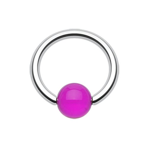 UV Acrylic Ball Top Captive Bead Ring Captive Bead Impulse Piercings 5/16" (8mm) 5/32" (4mm) Purple