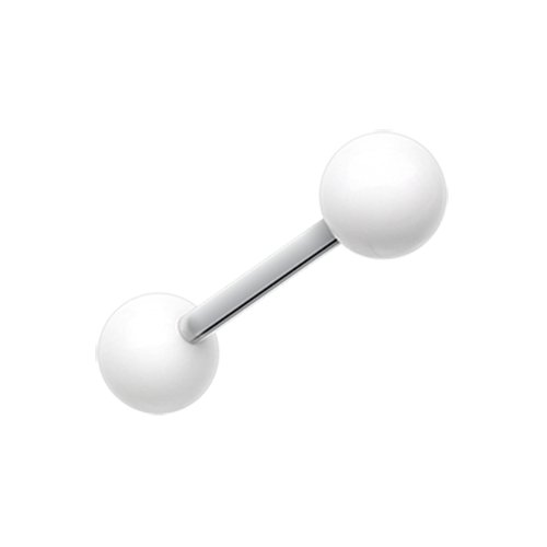 UV Acrylic Barbell Tongue Ring Barbell Impulse Piercings White