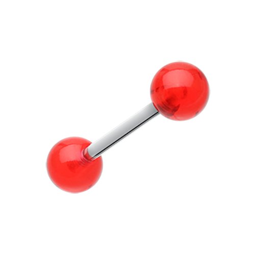 UV Acrylic Barbell Tongue Ring Barbell Impulse Piercings Red