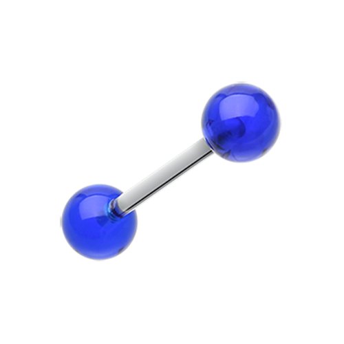 UV Acrylic Barbell Tongue Ring Barbell Impulse Piercings Blue