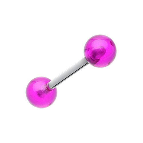 UV Acrylic Barbell Tongue Ring Barbell Impulse Piercings Purple