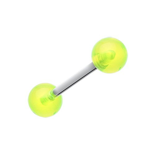 UV Acrylic Barbell Tongue Ring Barbell Impulse Piercings Green