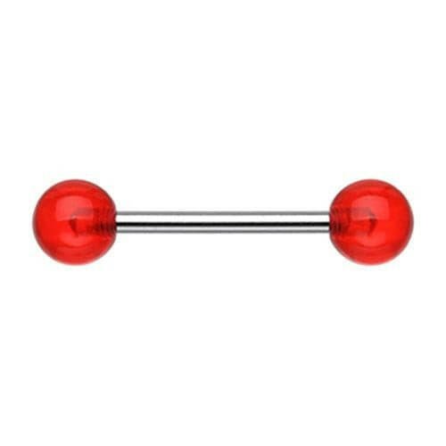 UV Acrylic Basic Nipple Barbell Nipple Ring Impulse Piercings Red