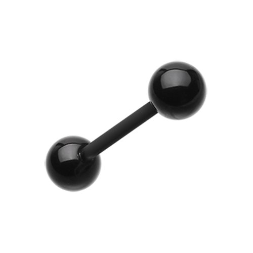 UV Acrylic Bio Flexible Shaft Barbell Tongue Ring Barbell Impulse Piercings 5/8" (16mm) Black